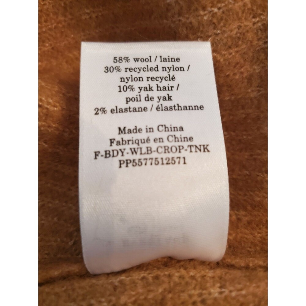 EVERLANE The Cozy Stretch Crop Top XL Color Camel Wool/Yak Soft NWT - Picture 12 of 14